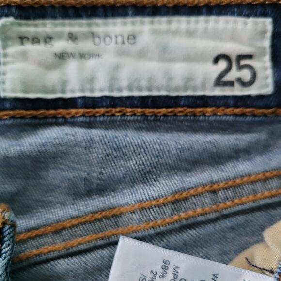 Rag & Bone Jeans Cate Mid Rise Ankle Skinny Size 25 Blue Med Wash Casual Stretch - Picture 8 of 13